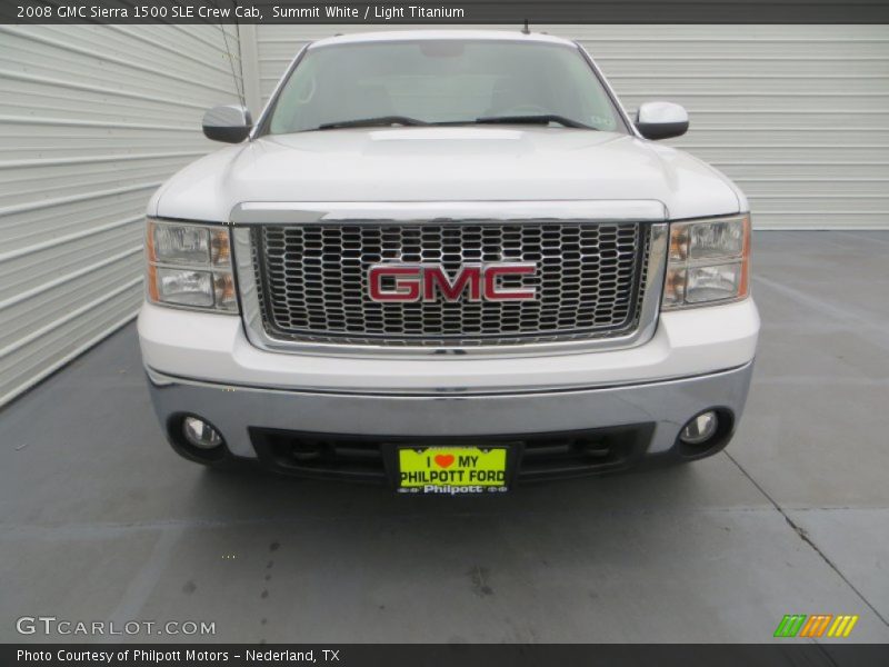 Summit White / Light Titanium 2008 GMC Sierra 1500 SLE Crew Cab