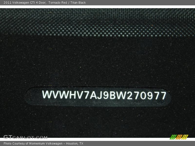 Tornado Red / Titan Black 2011 Volkswagen GTI 4 Door