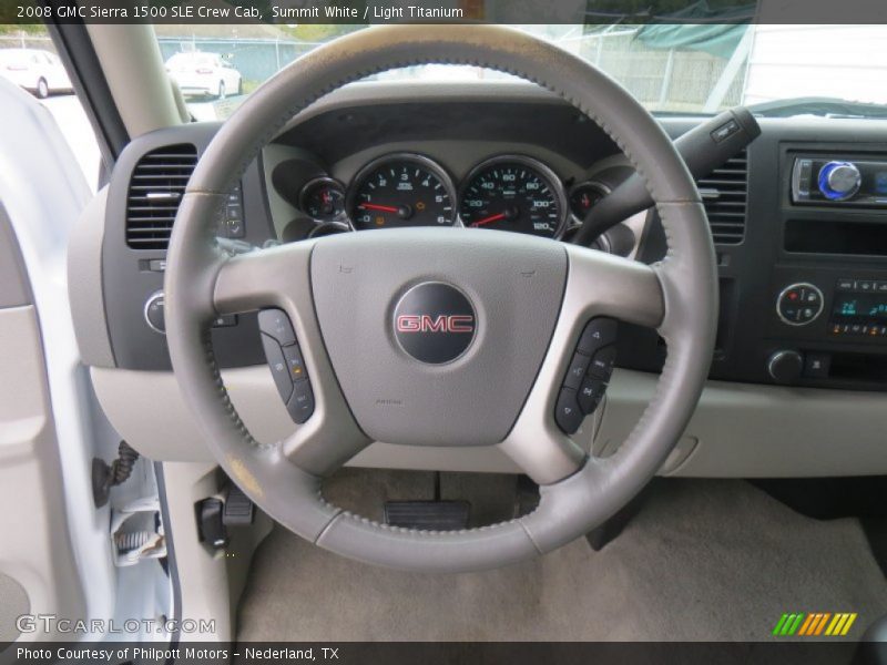 Summit White / Light Titanium 2008 GMC Sierra 1500 SLE Crew Cab