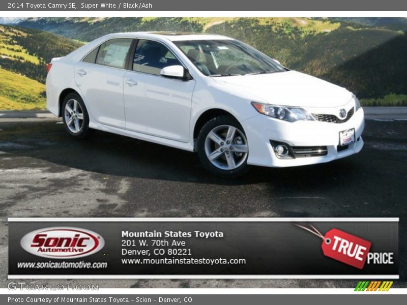 Super White / Black/Ash 2014 Toyota Camry SE