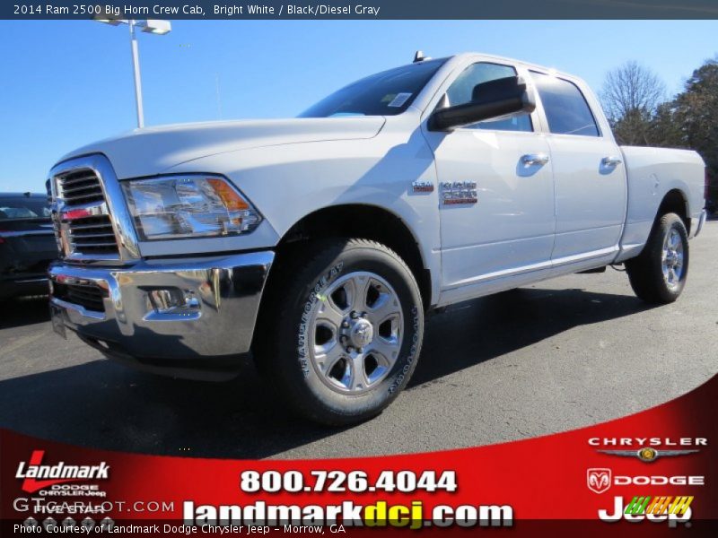 Bright White / Black/Diesel Gray 2014 Ram 2500 Big Horn Crew Cab