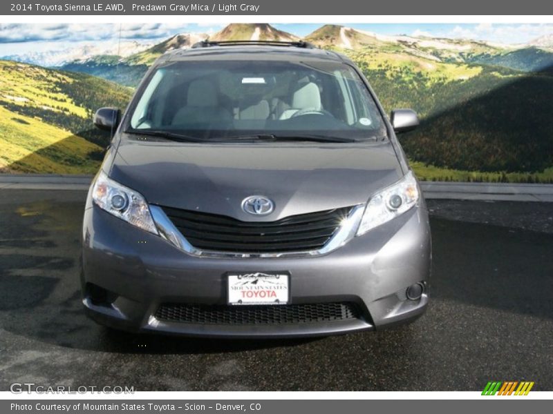 Predawn Gray Mica / Light Gray 2014 Toyota Sienna LE AWD