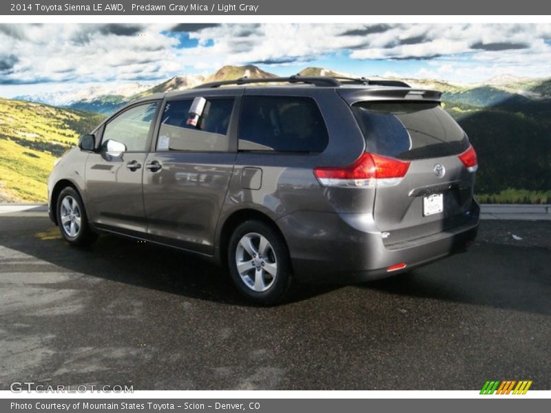 Predawn Gray Mica / Light Gray 2014 Toyota Sienna LE AWD