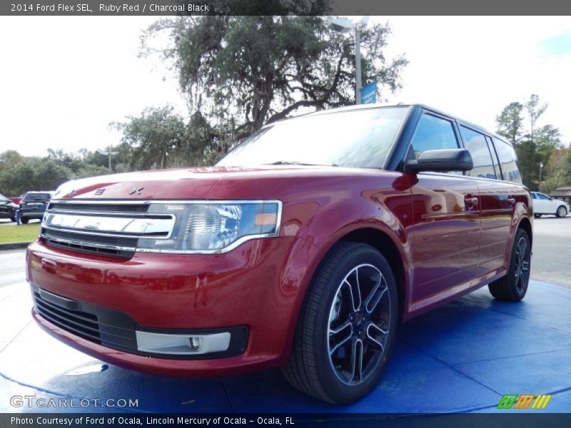 Ruby Red / Charcoal Black 2014 Ford Flex SEL