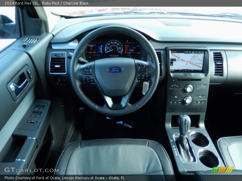 Ruby Red / Charcoal Black 2014 Ford Flex SEL