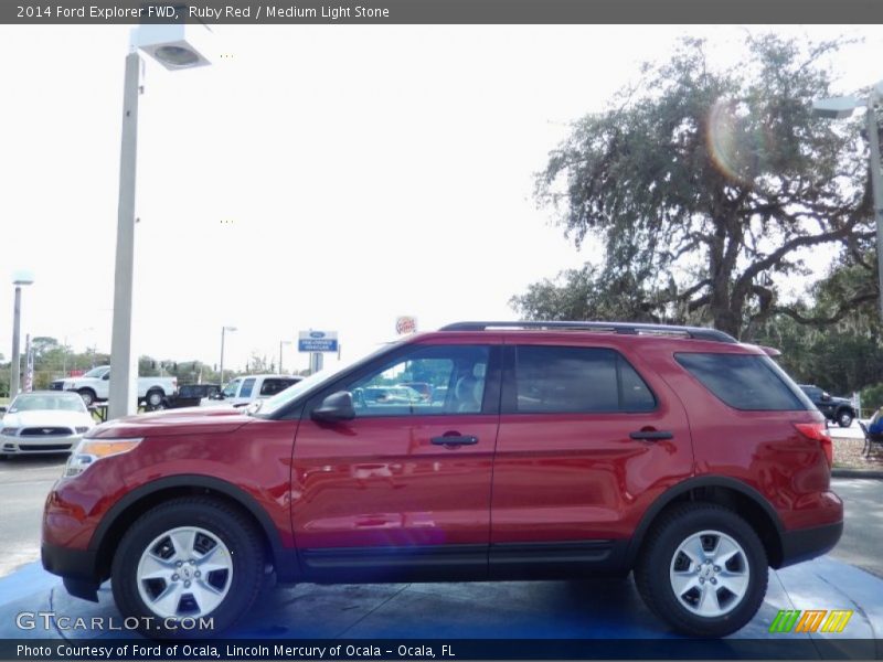 Ruby Red / Medium Light Stone 2014 Ford Explorer FWD