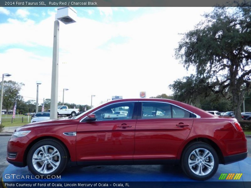 Ruby Red / Charcoal Black 2014 Ford Taurus SEL