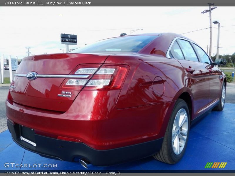 Ruby Red / Charcoal Black 2014 Ford Taurus SEL