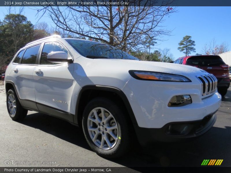 Bright White / Iceland - Black/Iceland Gray 2014 Jeep Cherokee Latitude