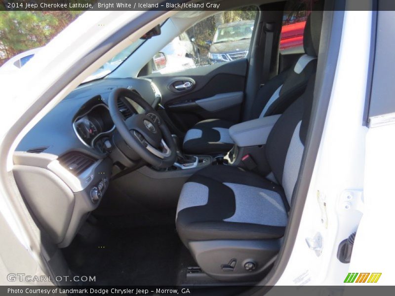 Bright White / Iceland - Black/Iceland Gray 2014 Jeep Cherokee Latitude