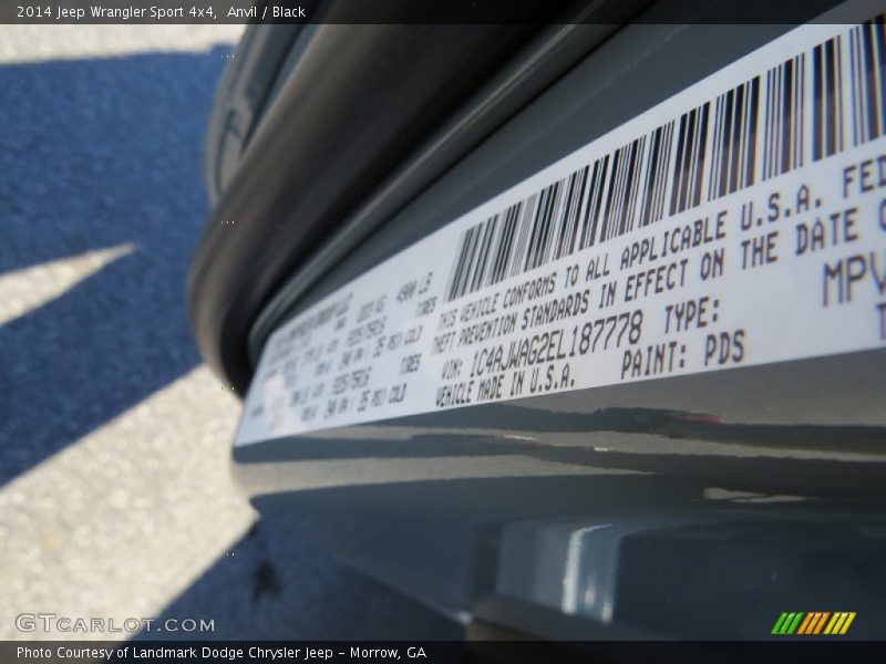 Anvil / Black 2014 Jeep Wrangler Sport 4x4