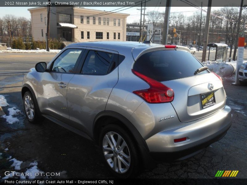 Chrome Silver / Black/Red Leather/Red Trim 2012 Nissan Juke SL AWD