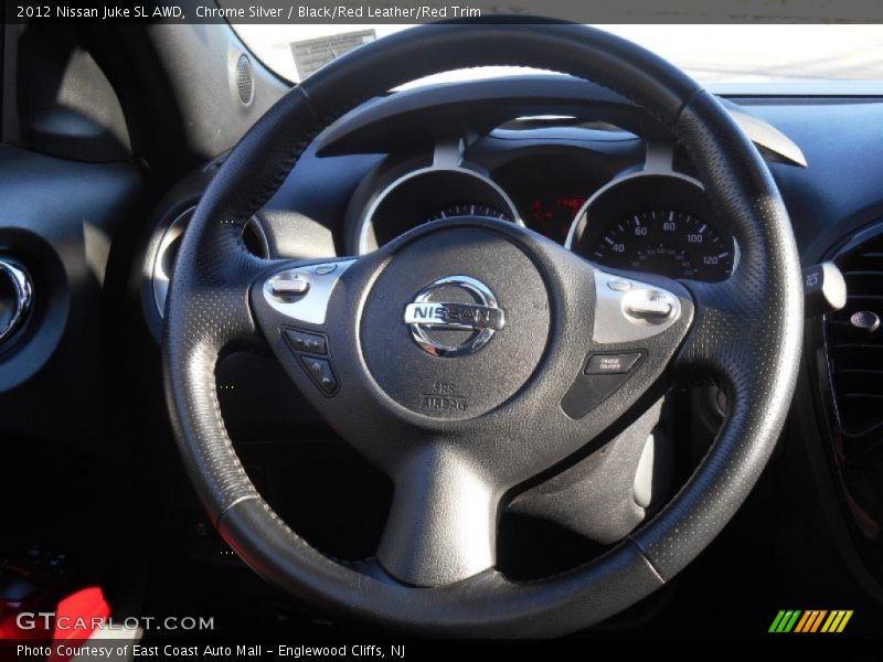 Chrome Silver / Black/Red Leather/Red Trim 2012 Nissan Juke SL AWD