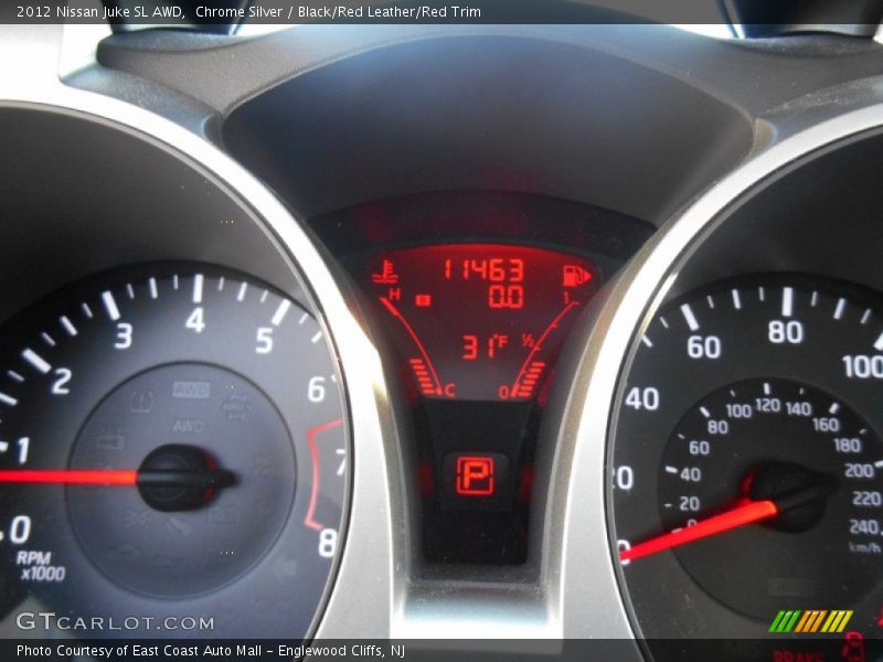 Chrome Silver / Black/Red Leather/Red Trim 2012 Nissan Juke SL AWD