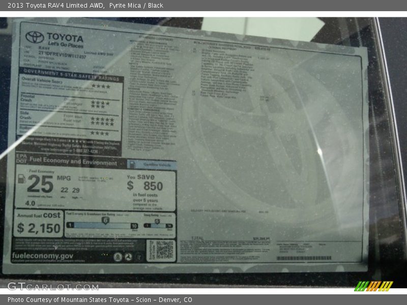 Pyrite Mica / Black 2013 Toyota RAV4 Limited AWD
