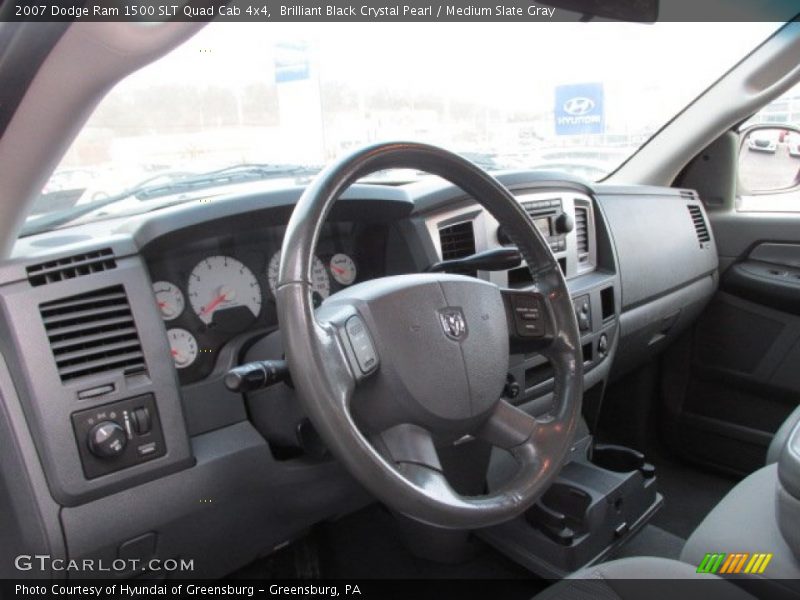 Brilliant Black Crystal Pearl / Medium Slate Gray 2007 Dodge Ram 1500 SLT Quad Cab 4x4