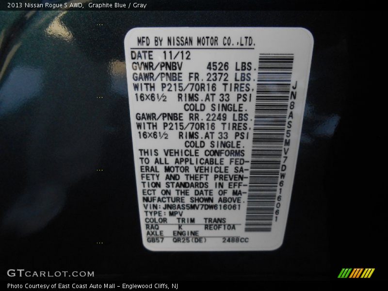 Graphite Blue / Gray 2013 Nissan Rogue S AWD