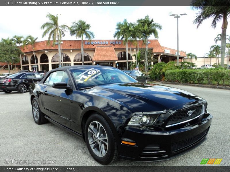 Black / Charcoal Black 2013 Ford Mustang V6 Premium Convertible