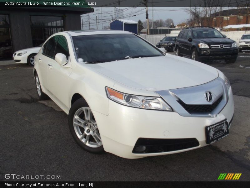 White Diamond Pearl / Taupe 2009 Acura TL 3.5