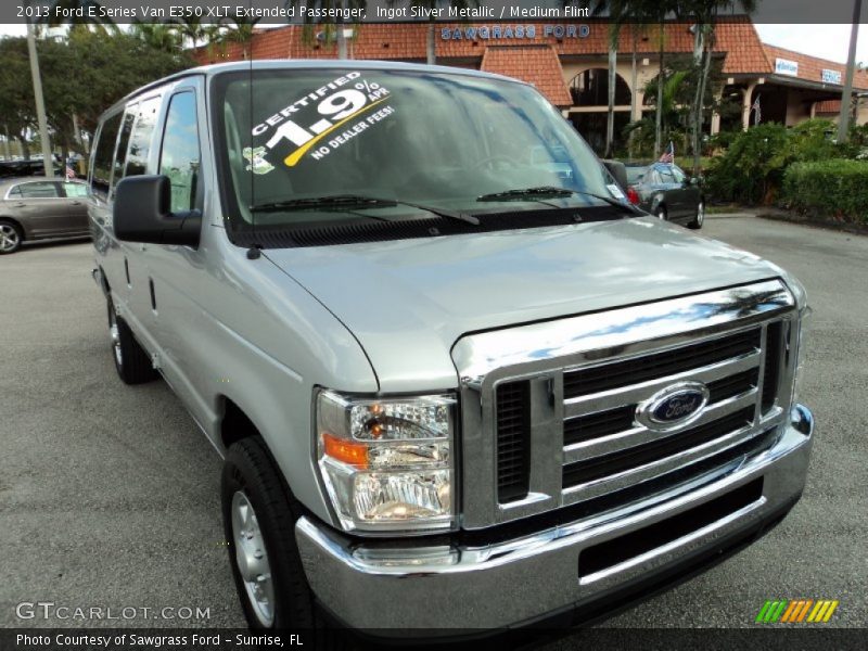 Ingot Silver Metallic / Medium Flint 2013 Ford E Series Van E350 XLT Extended Passenger