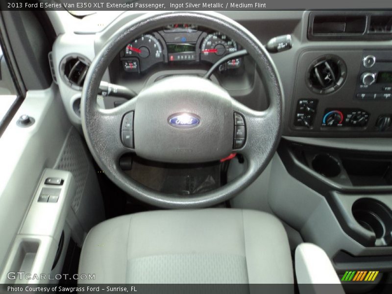 Ingot Silver Metallic / Medium Flint 2013 Ford E Series Van E350 XLT Extended Passenger
