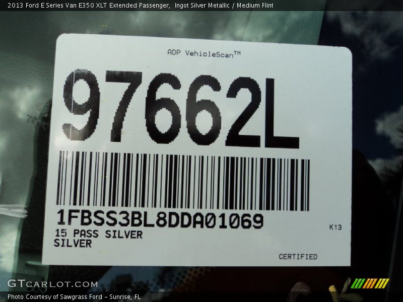 Ingot Silver Metallic / Medium Flint 2013 Ford E Series Van E350 XLT Extended Passenger