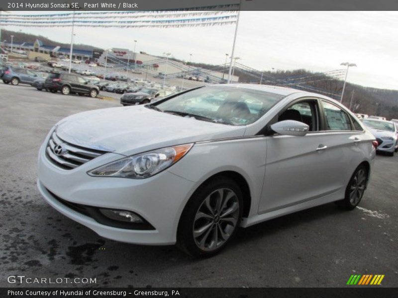 Pearl White / Black 2014 Hyundai Sonata SE