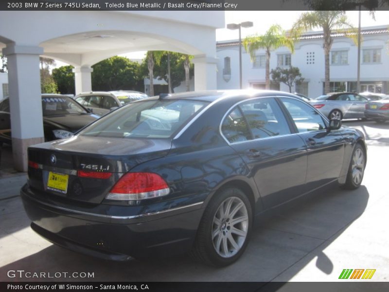 Toledo Blue Metallic / Basalt Grey/Flannel Grey 2003 BMW 7 Series 745Li Sedan