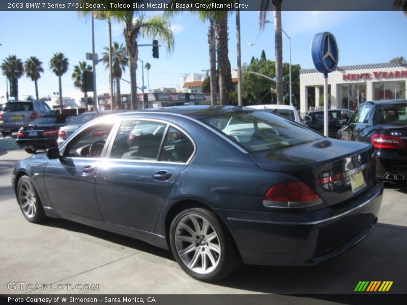 Toledo Blue Metallic / Basalt Grey/Flannel Grey 2003 BMW 7 Series 745Li Sedan