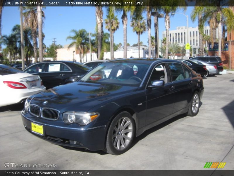 Toledo Blue Metallic / Basalt Grey/Flannel Grey 2003 BMW 7 Series 745Li Sedan