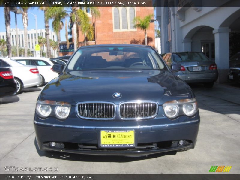 Toledo Blue Metallic / Basalt Grey/Flannel Grey 2003 BMW 7 Series 745Li Sedan