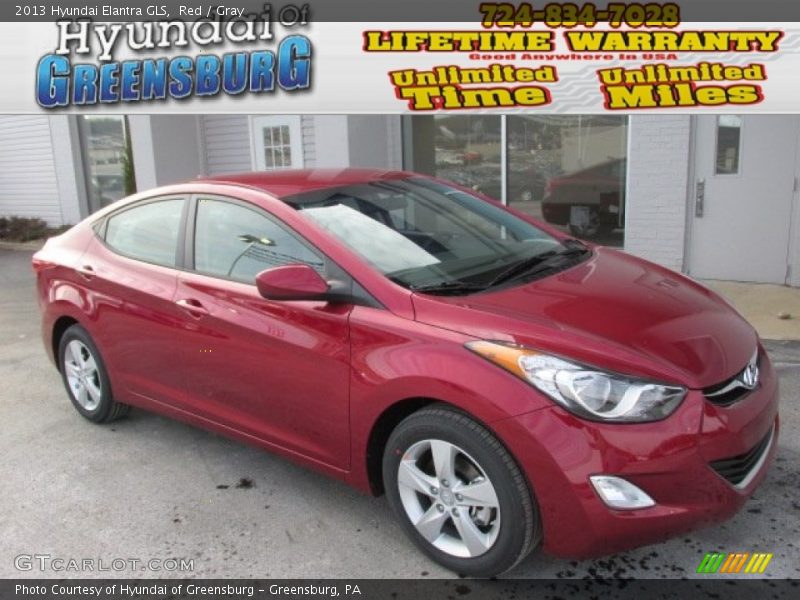 Red / Gray 2013 Hyundai Elantra GLS