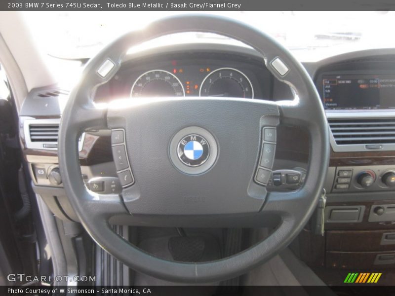 Toledo Blue Metallic / Basalt Grey/Flannel Grey 2003 BMW 7 Series 745Li Sedan