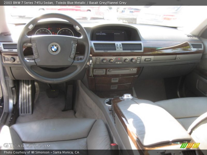 Toledo Blue Metallic / Basalt Grey/Flannel Grey 2003 BMW 7 Series 745Li Sedan