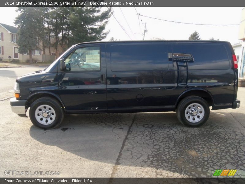 Dark Blue Metallic / Medium Pewter 2014 Chevrolet Express 1500 Cargo WT AWD