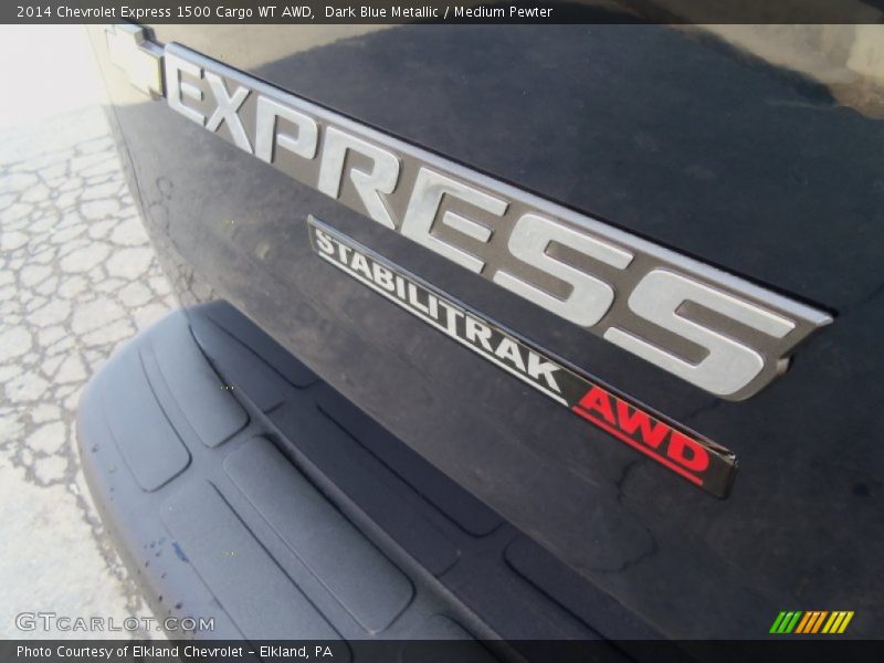 Dark Blue Metallic / Medium Pewter 2014 Chevrolet Express 1500 Cargo WT AWD