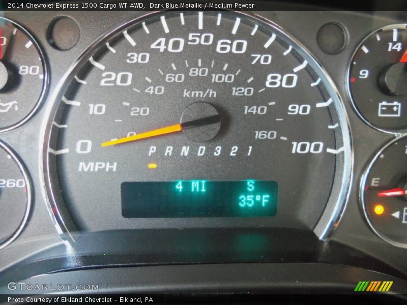 Dark Blue Metallic / Medium Pewter 2014 Chevrolet Express 1500 Cargo WT AWD