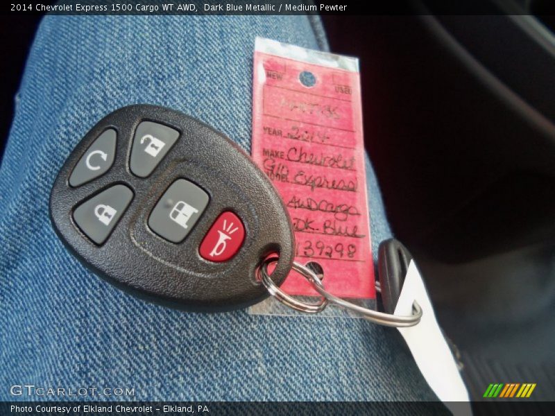 Dark Blue Metallic / Medium Pewter 2014 Chevrolet Express 1500 Cargo WT AWD