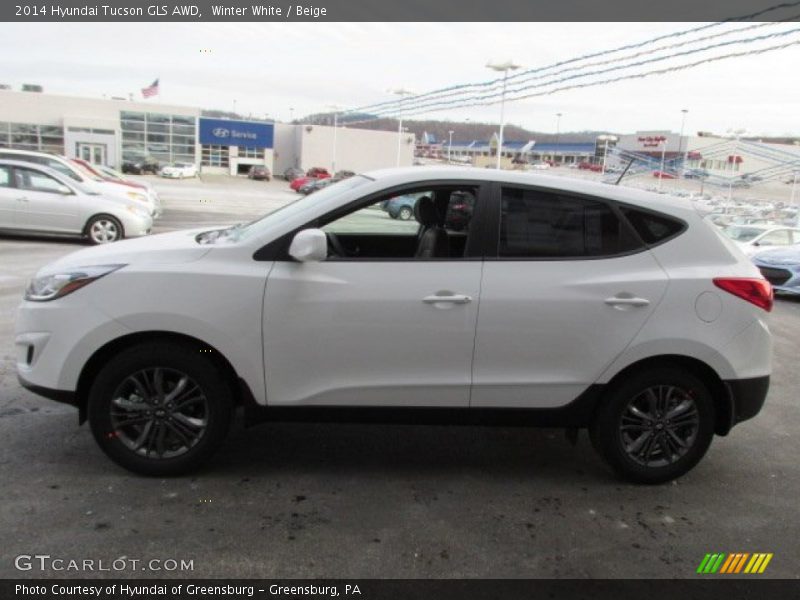 Winter White / Beige 2014 Hyundai Tucson GLS AWD