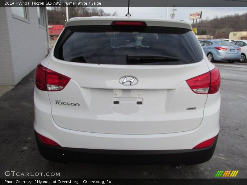 Winter White / Beige 2014 Hyundai Tucson GLS AWD