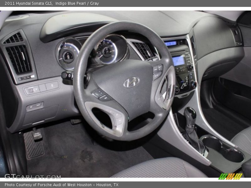 Indigo Blue Pearl / Gray 2011 Hyundai Sonata GLS