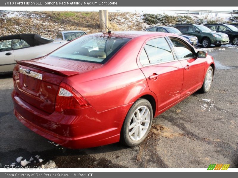 Sangria Red Metallic / Medium Light Stone 2010 Ford Fusion SEL