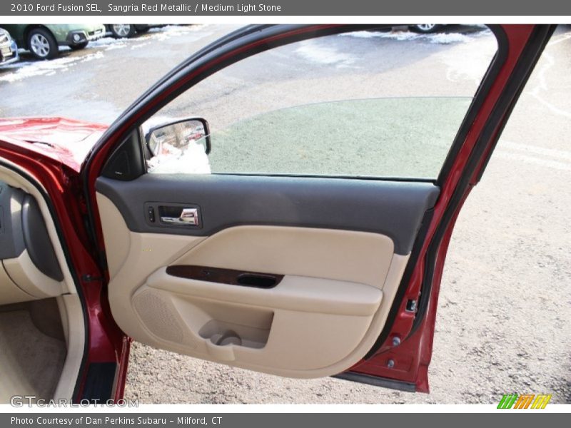 Sangria Red Metallic / Medium Light Stone 2010 Ford Fusion SEL