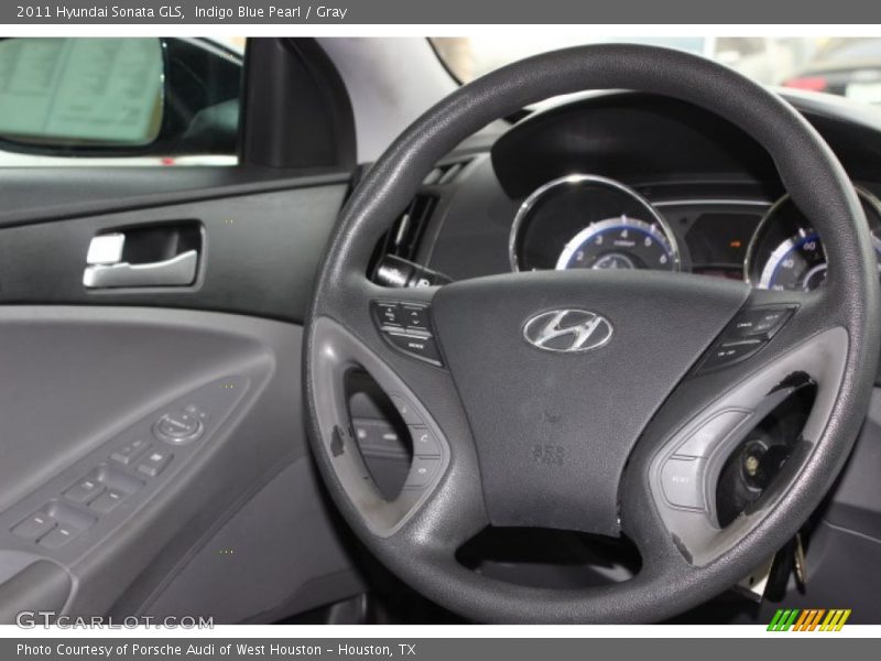 Indigo Blue Pearl / Gray 2011 Hyundai Sonata GLS