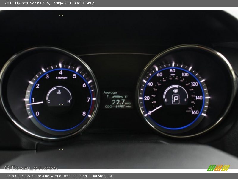 Indigo Blue Pearl / Gray 2011 Hyundai Sonata GLS