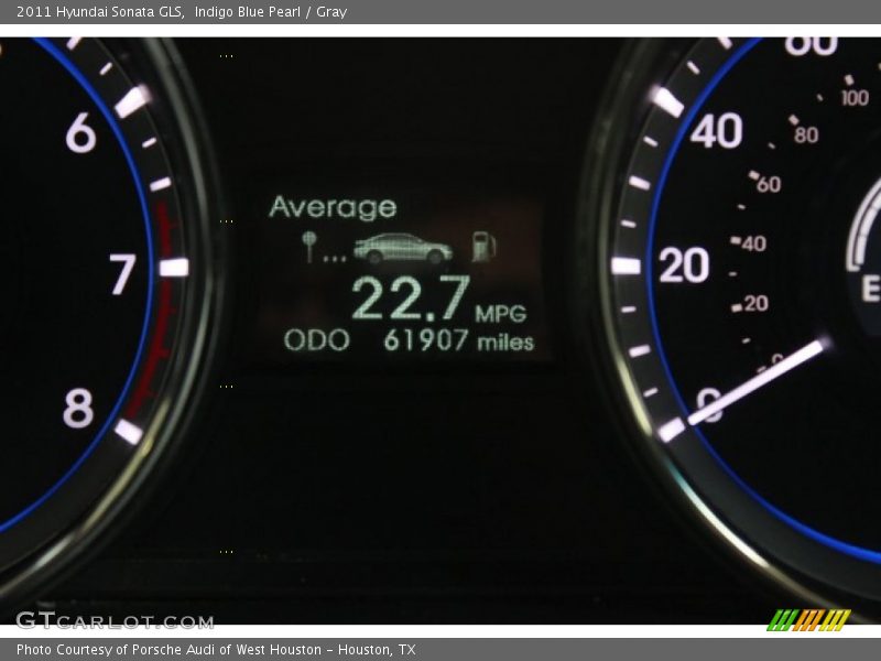 Indigo Blue Pearl / Gray 2011 Hyundai Sonata GLS