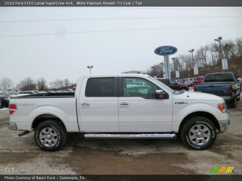 White Platinum Metallic Tri Coat / Tan 2010 Ford F150 Lariat SuperCrew 4x4