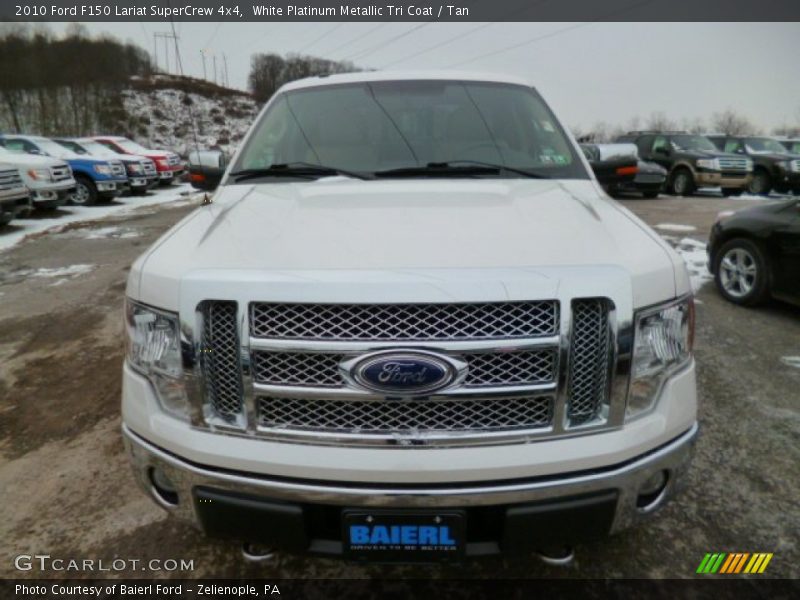 White Platinum Metallic Tri Coat / Tan 2010 Ford F150 Lariat SuperCrew 4x4