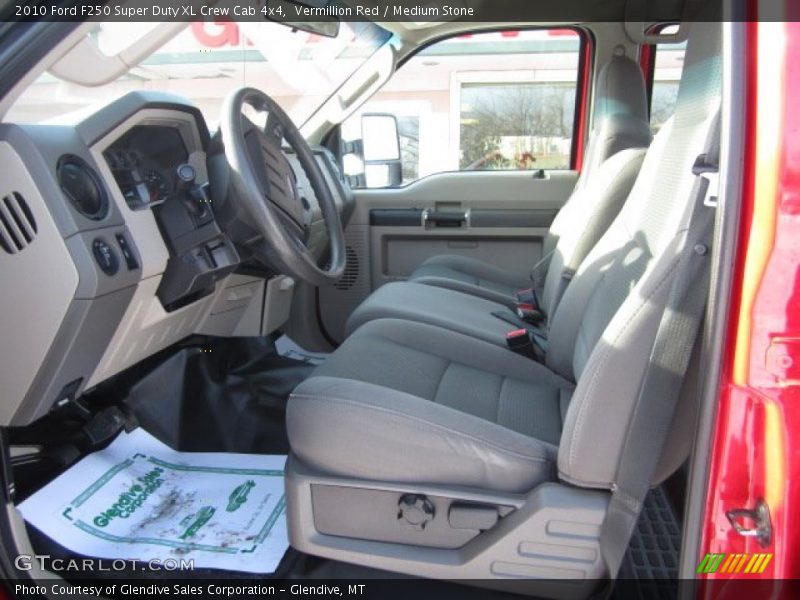 Vermillion Red / Medium Stone 2010 Ford F250 Super Duty XL Crew Cab 4x4