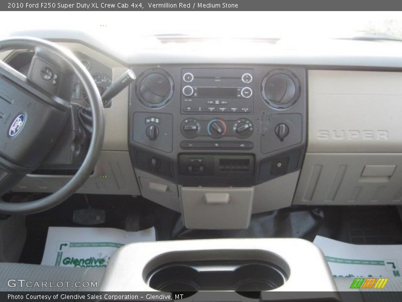 Vermillion Red / Medium Stone 2010 Ford F250 Super Duty XL Crew Cab 4x4